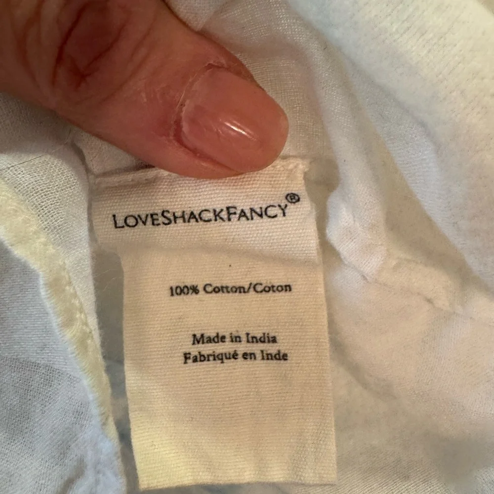 LoveShackFancy Ronda Top Medium | Cotton Lace Ruffle Blouse | Cream Romantic